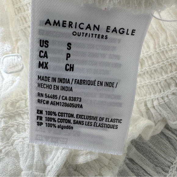 American Eagle AE Smocked Ruffle Crop Tank Top in White. NWT. Women’s Small - Picture 11 of 14